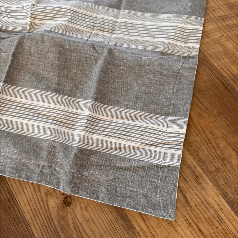 SINGLE Threshold cotton/ linen blend Gray & White Striped Sham Size Full/Queen